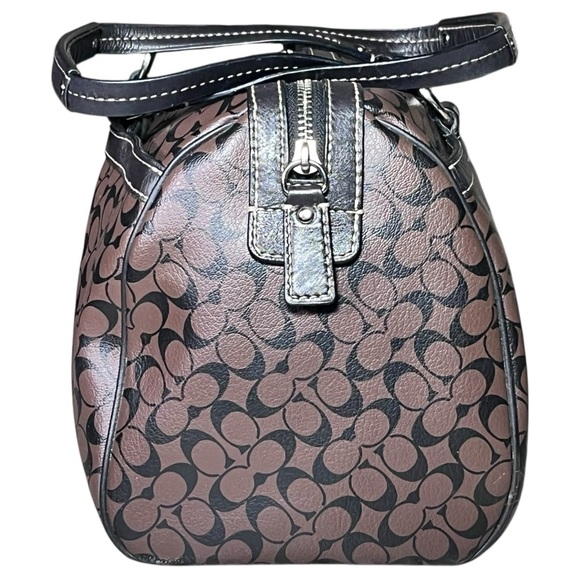 Coach Chelsea Heritage Brown & Black Coated Leather Satchel Handbag F1069-F15132 - Picture 7 of 16